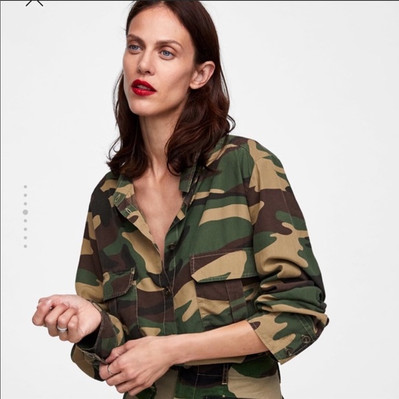 camouflage blouse zara